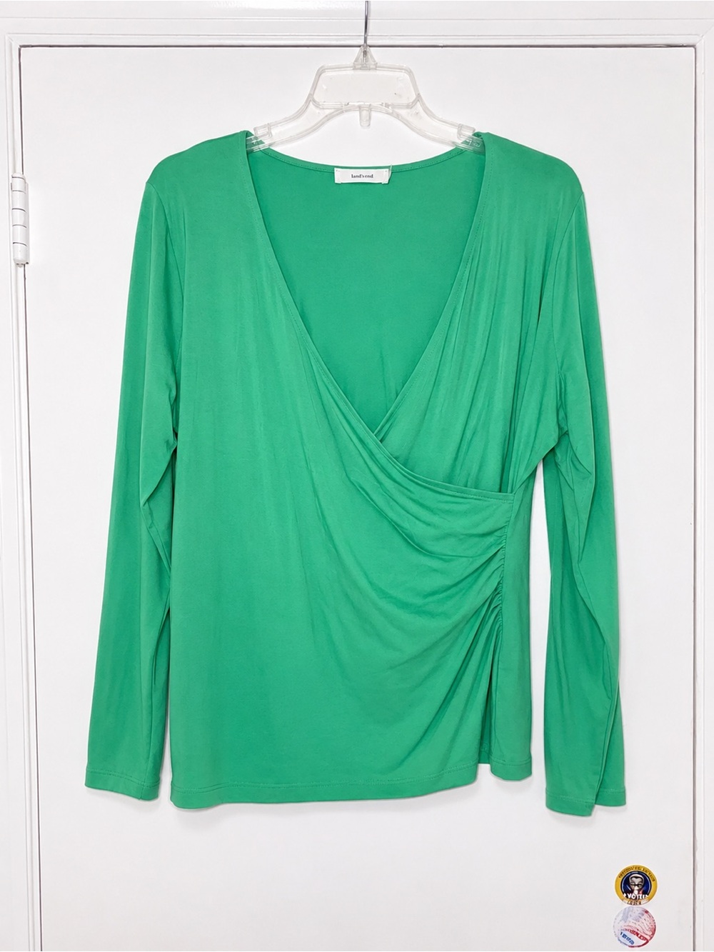 NWOT Kettlewell Green Faux Wrap Long Sleeve Top XL